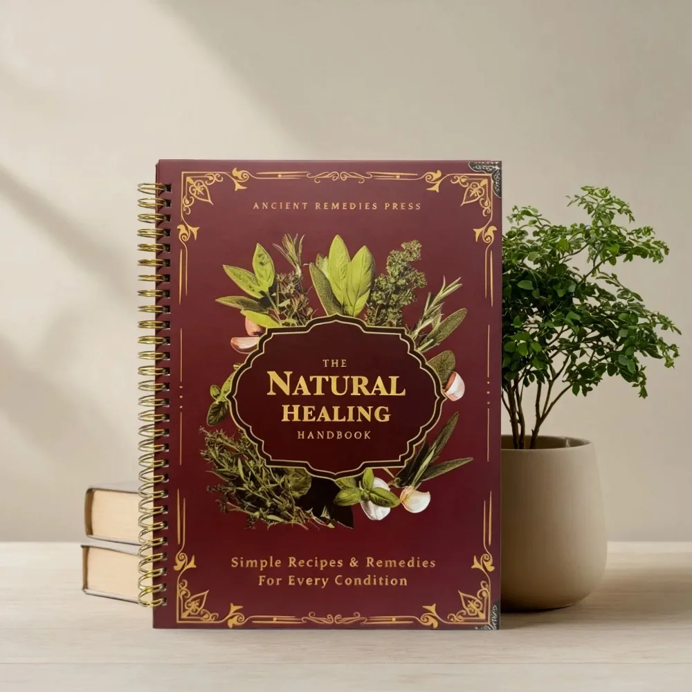 

Natural Healing Guide Spiral Bound Herbal Book with Step-by-Step Recipes for Heart Health Blood Pressure and Focus Enhancement