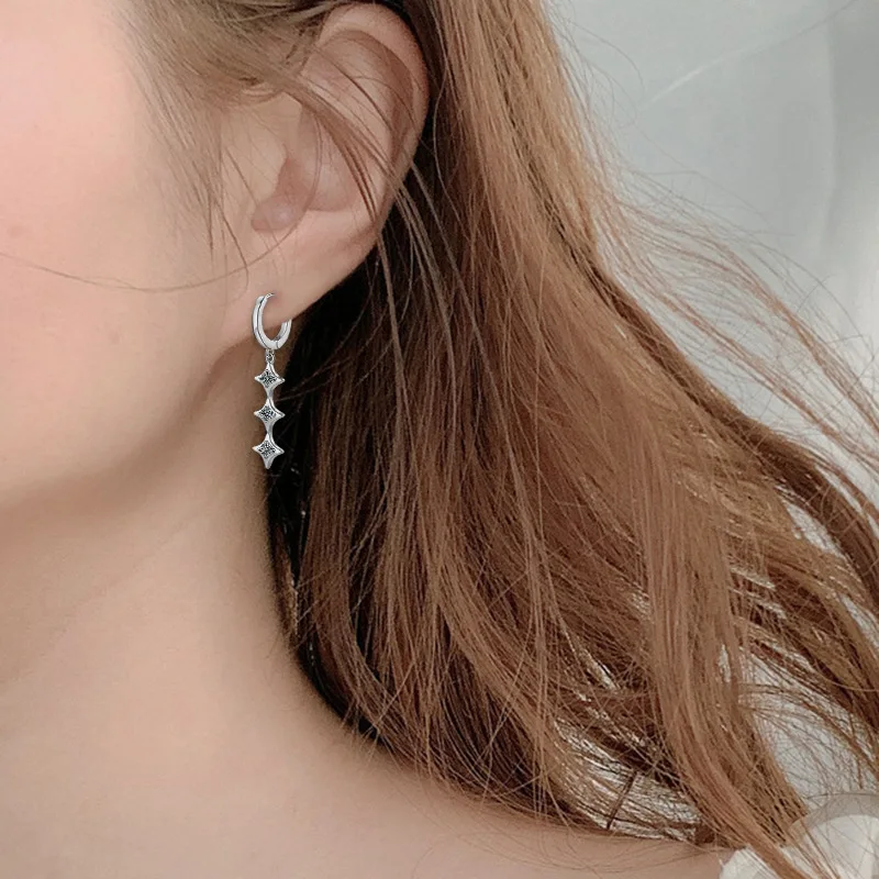 Elegant S925 Sterling Silver D-Color Moissanite Dangle Earrings - Fringe Design Jewelry for Women Valentine's Day gift