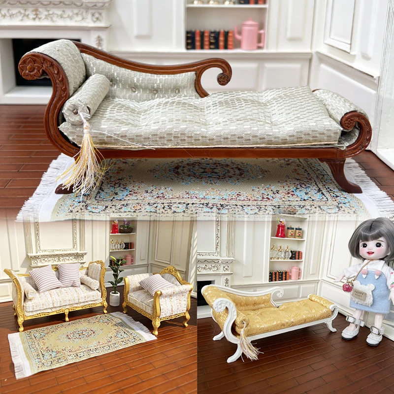 1:12 Dollhouse Simulation Sofa Beauty Couch Model Miniature Living Room Furniture Decor Toy Micro Scene Construction Props