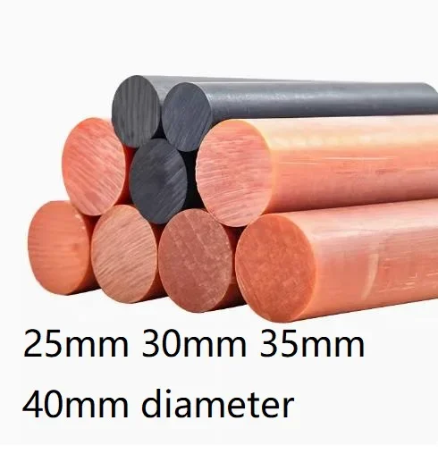 

25mm 30mm 35mm 40mm diameter orange bakelite rod black insulation Phenolic composition bar PF Phenol-formaldehyde resin stick