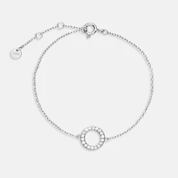 VEWANT 925 Sterling Silver Circle Charm Chain Bracelet Women Party Wedding Jewels Zircon CZ Crystal Jewels