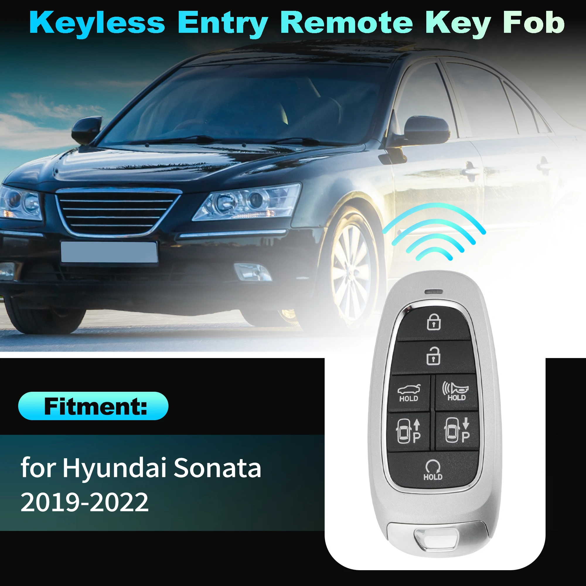 

UXCELL TQ8-F08-4F28 434 MHz Keyless Entry Remote Key Fob for Hyundai Sonata 2019-2022