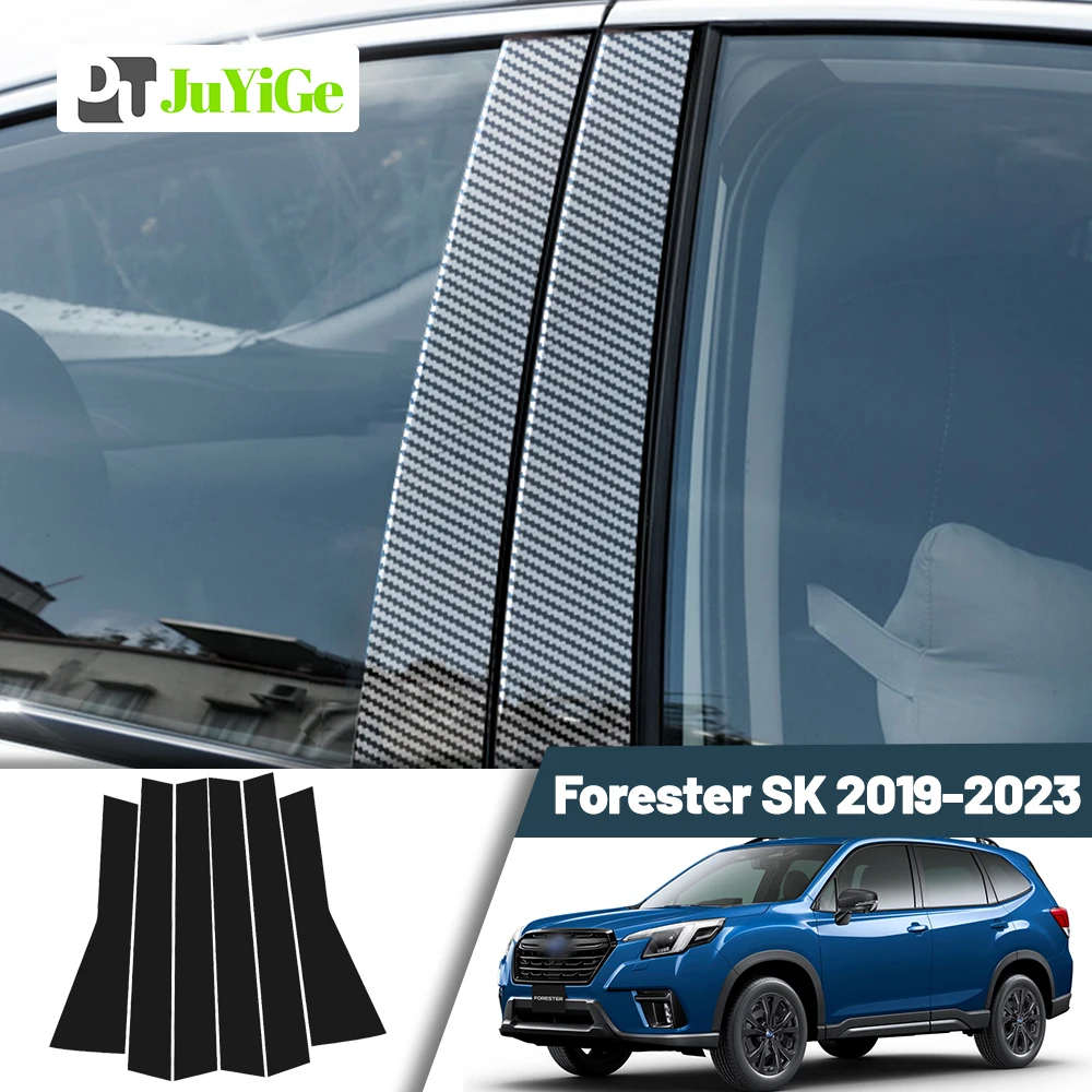 

Glossy Black Carbon Fiber Window Door Deal B C Pillar Post Cover Sticker For Subaru Forester SK MK5 2019-2023 2020 2021 2022