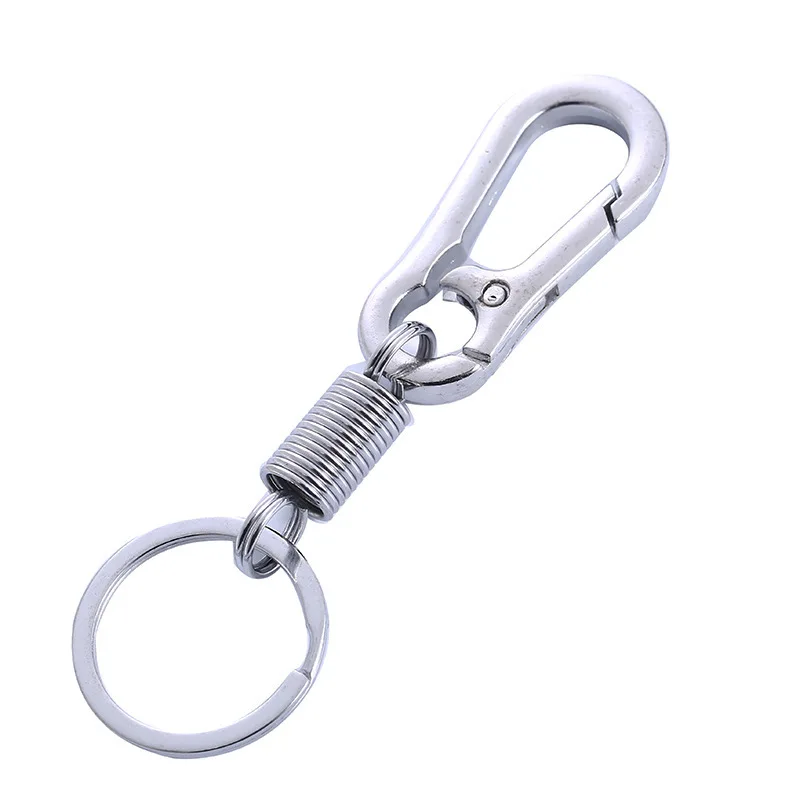 Men\'s Car Special Zinc Alloy Key Chain Anti-lost Metal Spring Keys Pendant Waist Belt Clip Hook Strong Carabiner Buckle Keyring