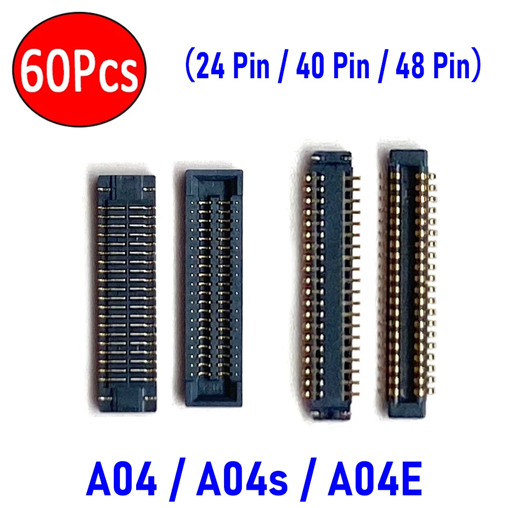 60 sztuk ， NOWY port ładowania USB Złącze FPC Wtyczka na płycie Główne elastyczne kable do Samsung A04 A04S A04E (24-pinowe 40-pinowe 48-pinowe)