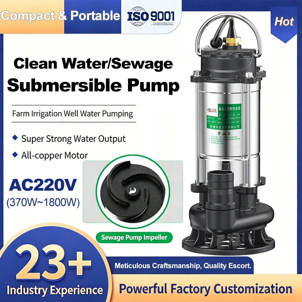 High-flow Sewage Pumps, Submersible Pumps Are Suitable for Sewage Discharge, Agricultural Irrigation, and Household Water Pumps.