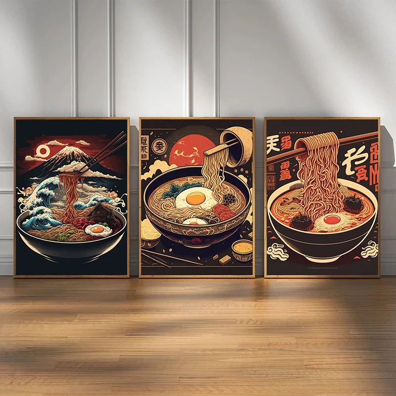 1pc frameless Canvas Painting Japanese Food Ramen Noodles Poster Kitchen Art Canvas Painting And Print Wall Art hHD Pictures Res