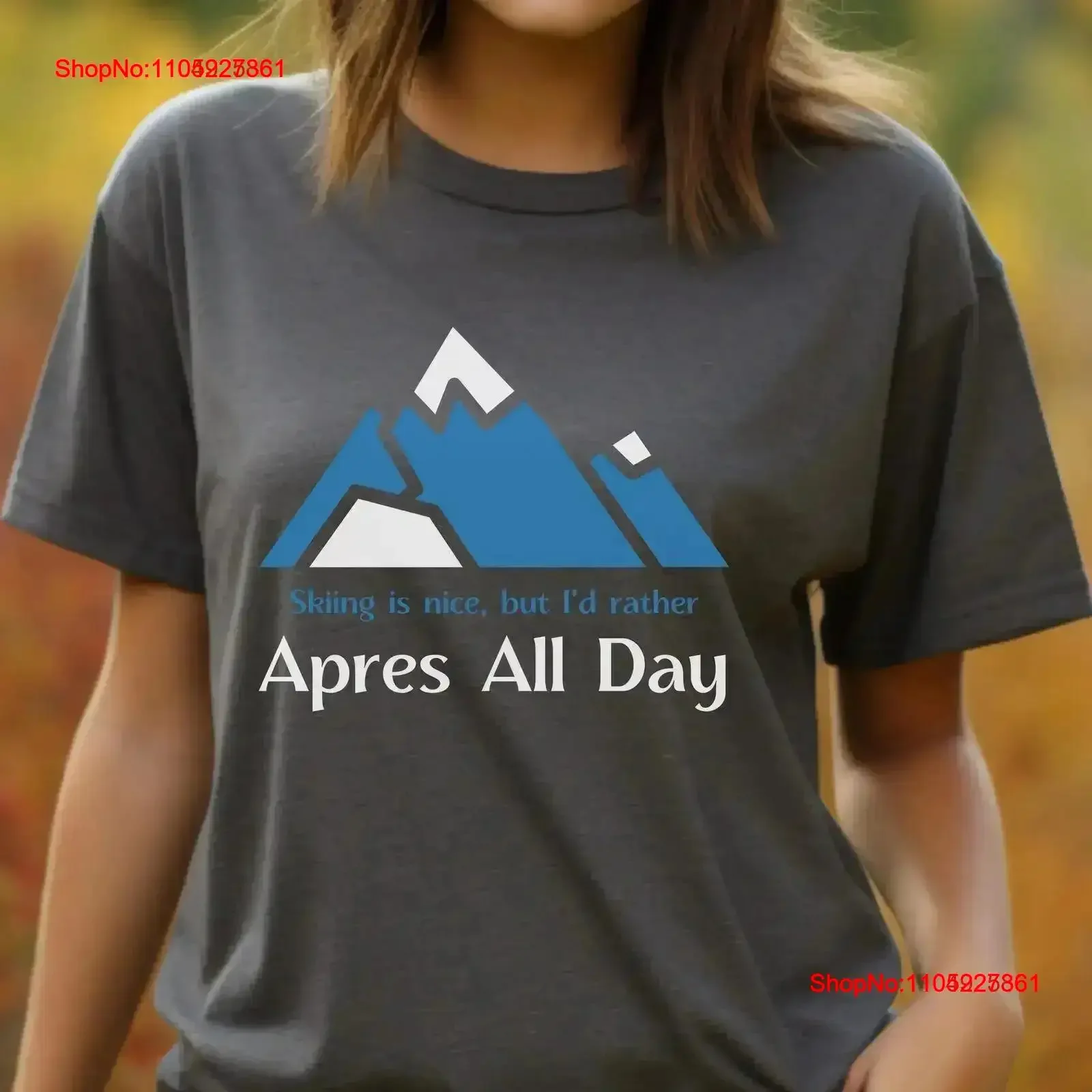 Apres All Day Mountain Scene Ski T shirt Snowy Slopes Skiing Enthusiast Cozy Winter Sports Apparel Gear Ideas vintage Washed