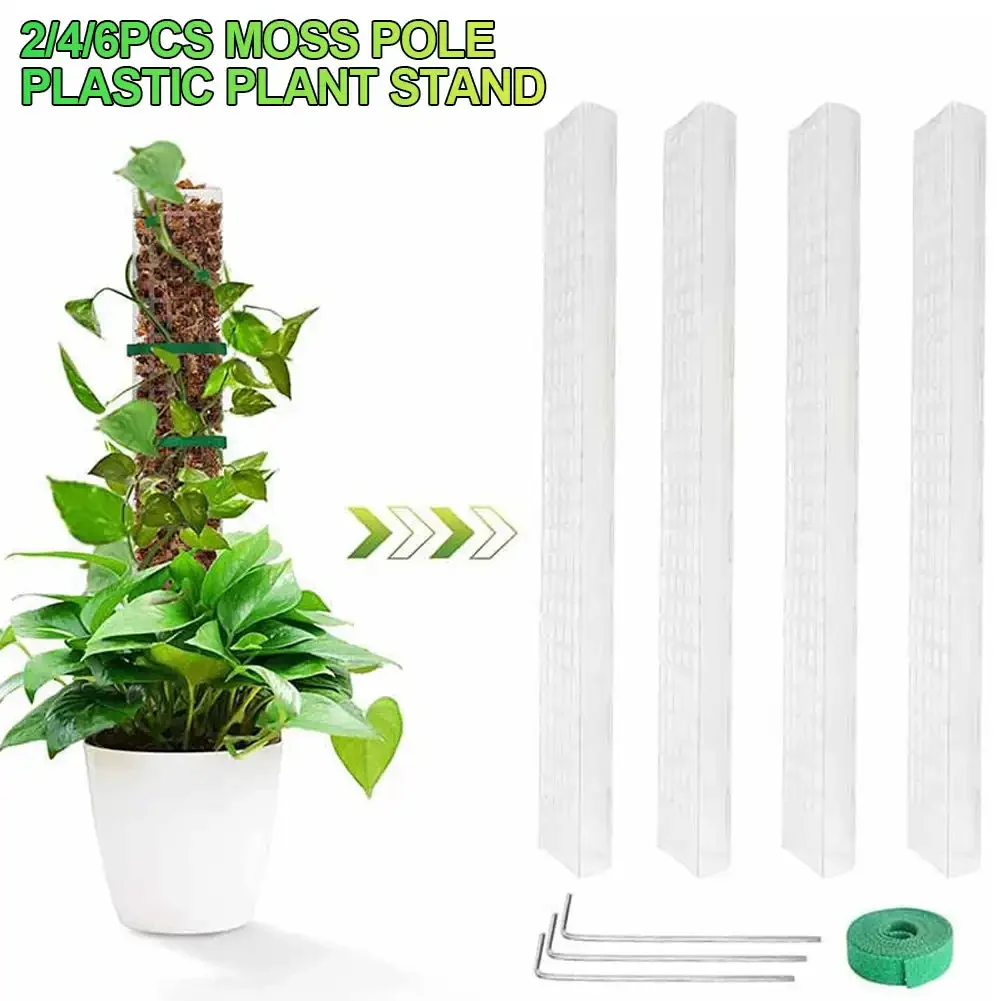 Moss Pole Plastic Plant Stand Indoor Climbing Plants Guardian Tutors Pot Moss Stick For Plants Growth Garden Support Accessories