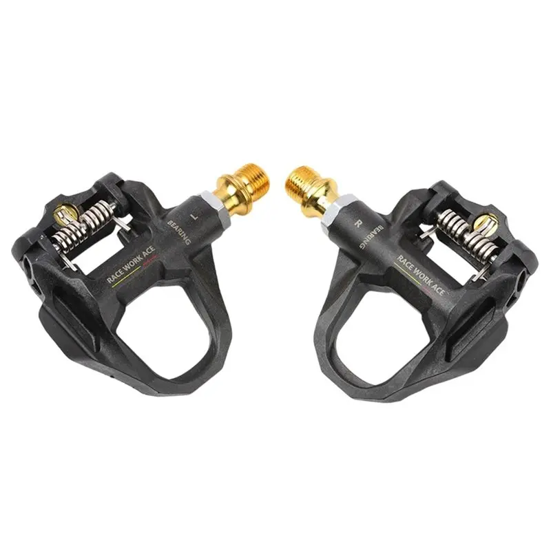 NEW HOT In Stock-RACEWORK Road Bicycle Lock Pedal With Locking Plate- SPD-SL System, Road Bike, Lightweight Self-Locking Foot Pe