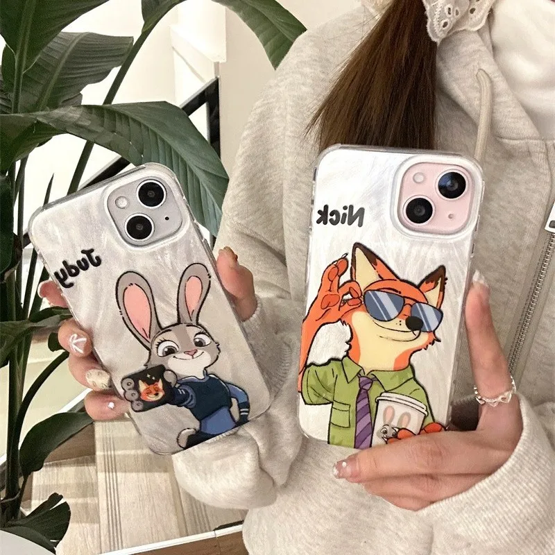 Para Zootopia funda de teléfono Nick Judy funda de teléfono para iPhone 17,17Pro Max, 17Pro cubierta transparente regalo de Navidad