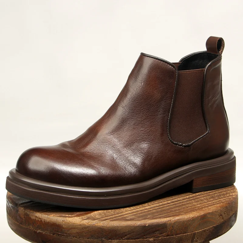 

Мужские черные ботинки из натуральной кожи, роскошная обувь, мужские винтажные ботильоны, уличные черные ботинки для мальчиков, мужские ковбойские ботинки