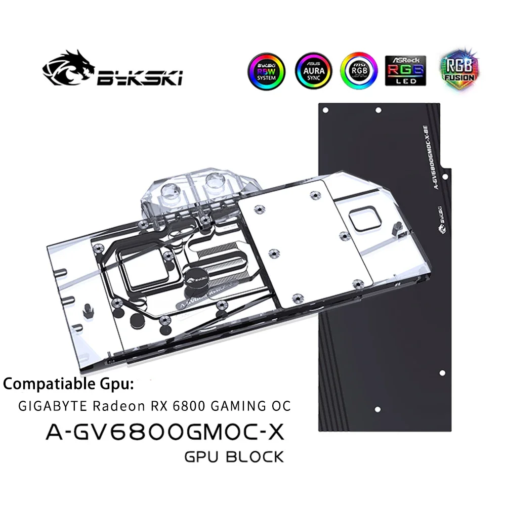 

Bykski GPU Water Cooling Block For GIGABYTE RX 6800 GAMING OC Graphics Card Cooling,VGA Copper Cooler RGB SYNC A-GV6800GMOC-X