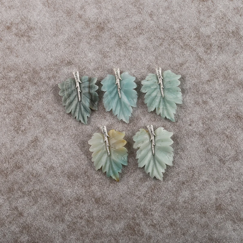 B&F Handmade Amazonite Pendants, Genuine Natural stones beads, Unique Stones for jewelry & DIY Earring Beads