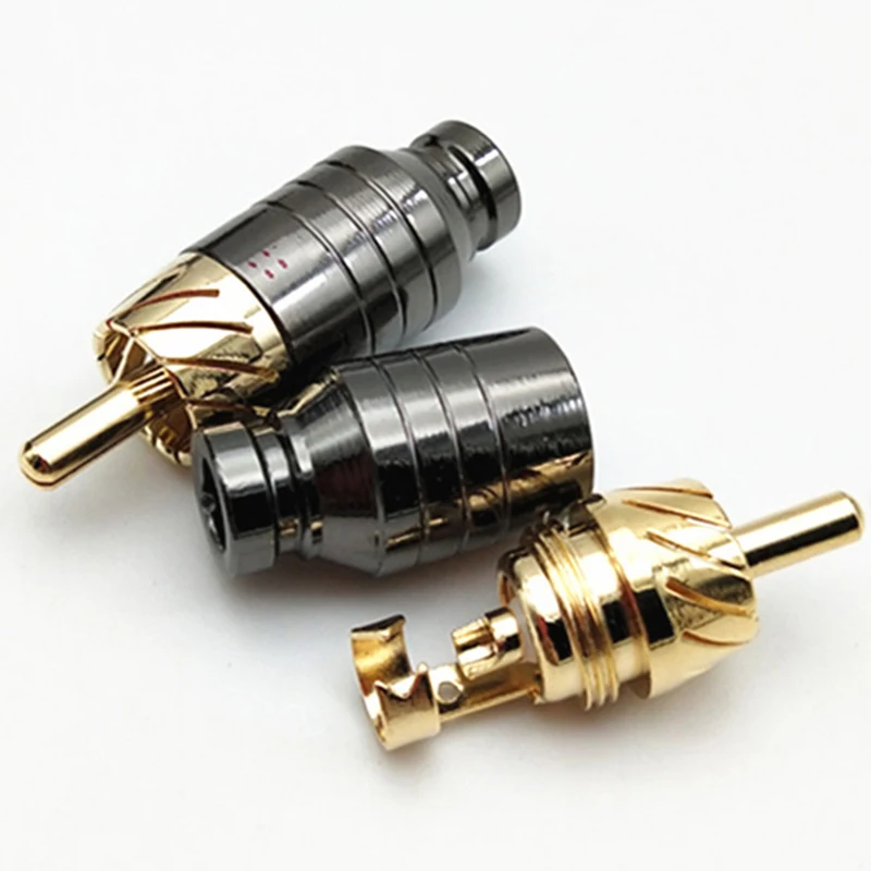 2pcs Soldering RCA Plug Jack Connector Speaker Audio Output/Input Adapter Plug Gold plated Earphone connector jack