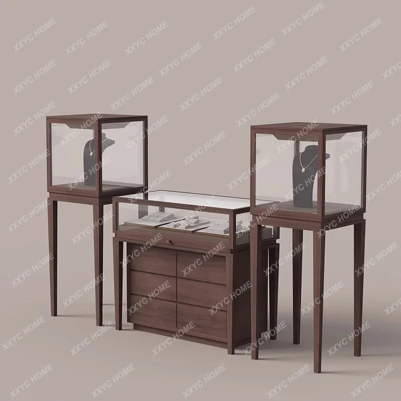 X-S Jewelry Display Light Luxury Jade Jewelry Diamond Glass Ceramic Display Shelf Cabinet HG