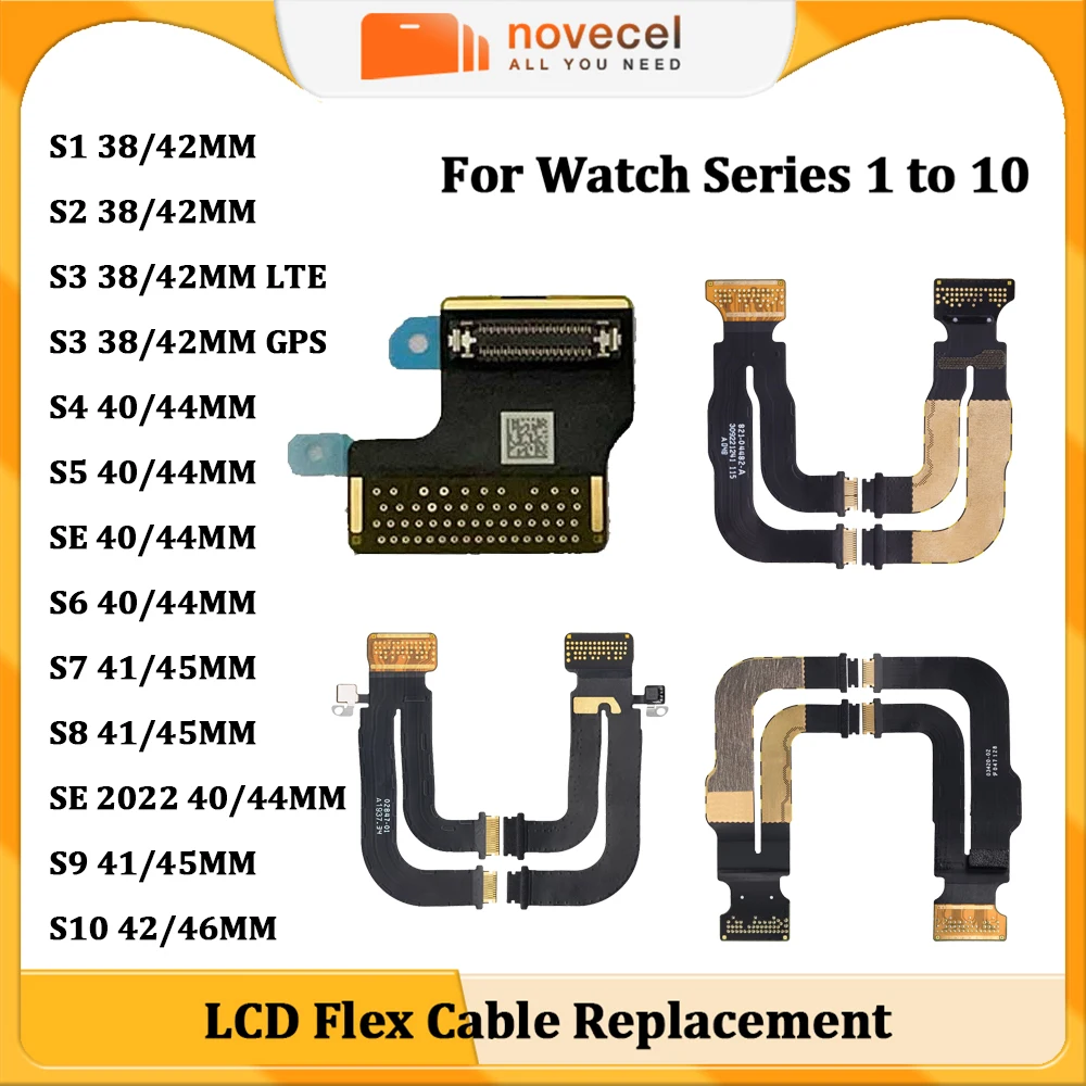 Novecel LCD Flex Cable For Apple Watch Series 1 2 3 4 5 6 7 8 9 10 SE SE2 Ultra 1 Touch Screen Motherboard Connector Flex Cable