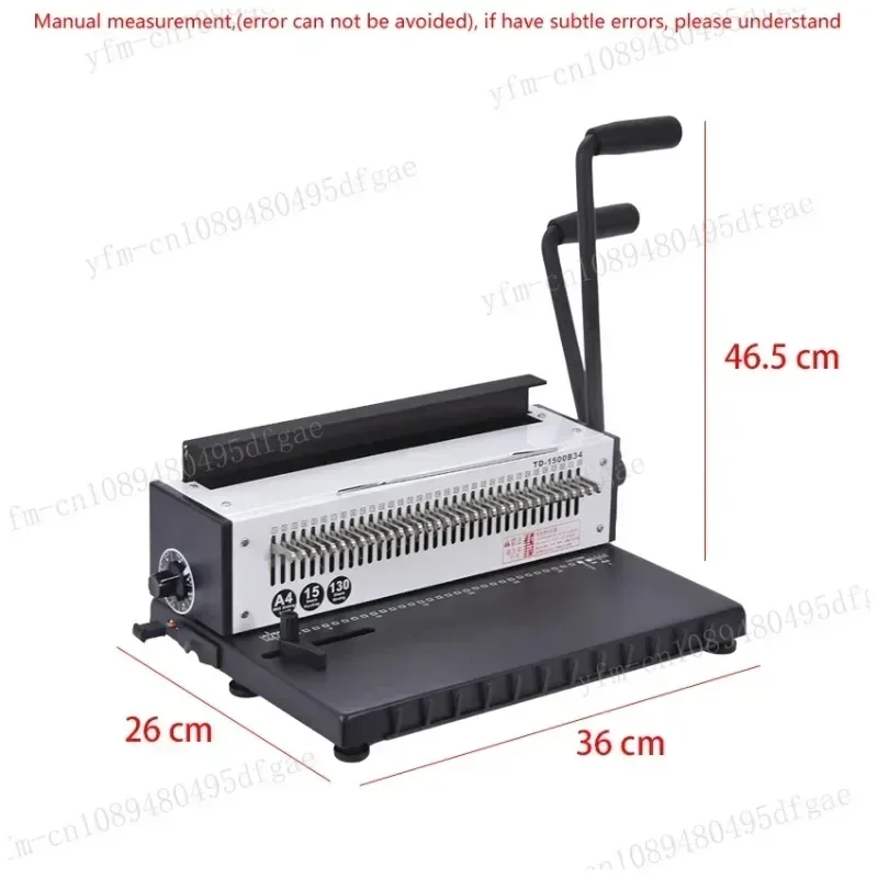 34-hole desk calendar contract binding machine Leisheng TD-1500B34 full steel structure draw knife 30-hole desk calendar hanger