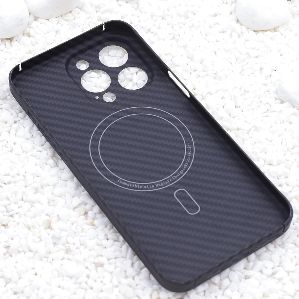 

Магнитный чехол из арамидного углеродного волокна для iPhone 15 Pro, ультратонкий устойчивый к падению чехол из углеродного волокна для чехла Magsafe Funda Capa