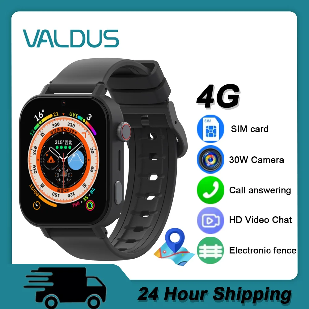 

VALDUS 2025 New DF98 Children Smartwatch SIM Card HD Video Call GPS Positioning Alarm Clock Class Mode Men Women 4G Kids Watch