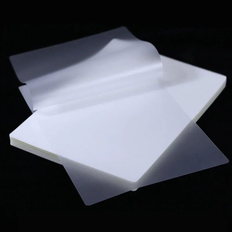 100 Sheets 50mic 100mic A4 Size PVC Clear Glossy 2 Flap Laminating Pouch Film for Hot Laminator