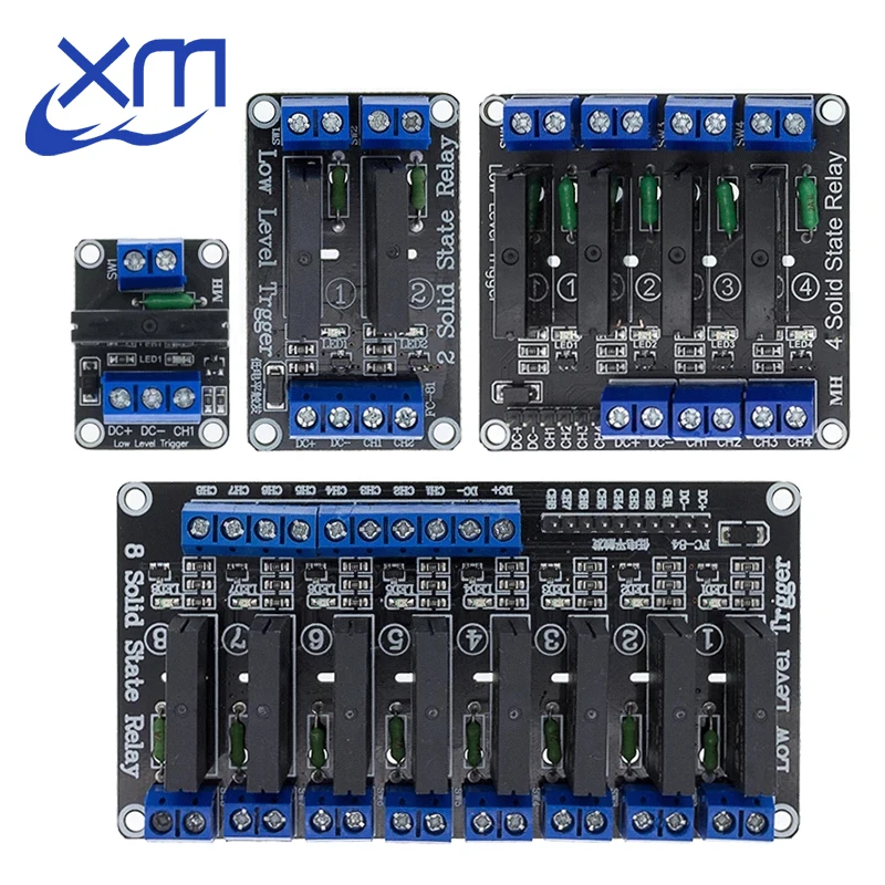 1/2/4/8 Channel 5V DC Relay Module Solid State Low Level G3MB-202P Relay SSR AVR DSP   Diy Kit