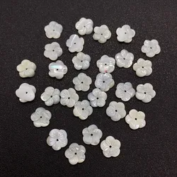 Natural White Shell Beads Carved Flower Mother of Pearl Loose Beads for DIY Jewelry Making Necklace Earrings Jewelry Accessories