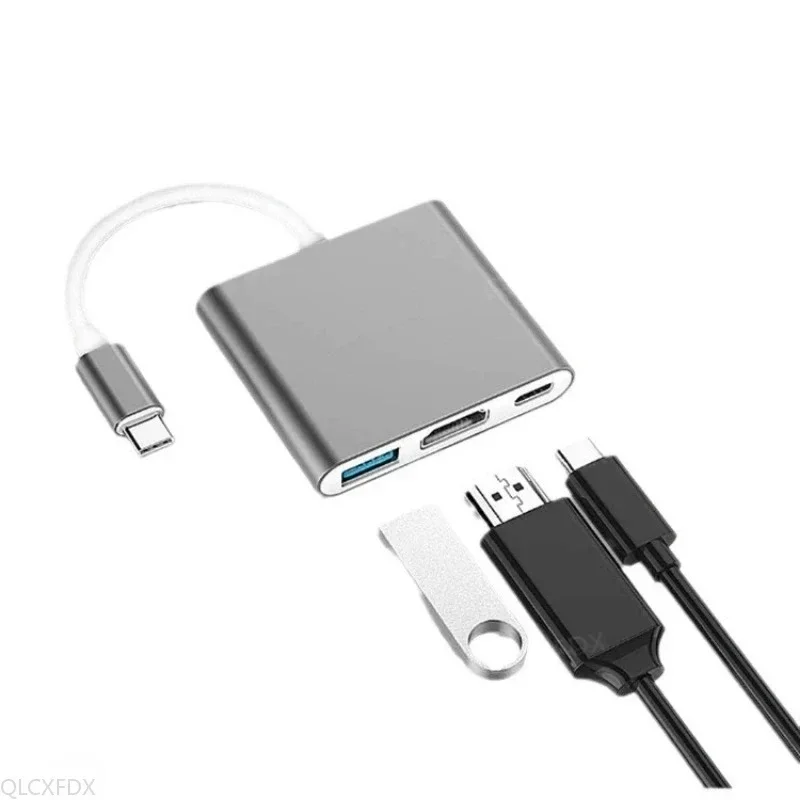 Для Huawei iPad Mac NS USB 4K 3.0 USB 3.2 Кабель-адаптер 3 в 1 Type C USB-C в HDMI-совместимый кабель-конвертер USB 3.1 в HDTV