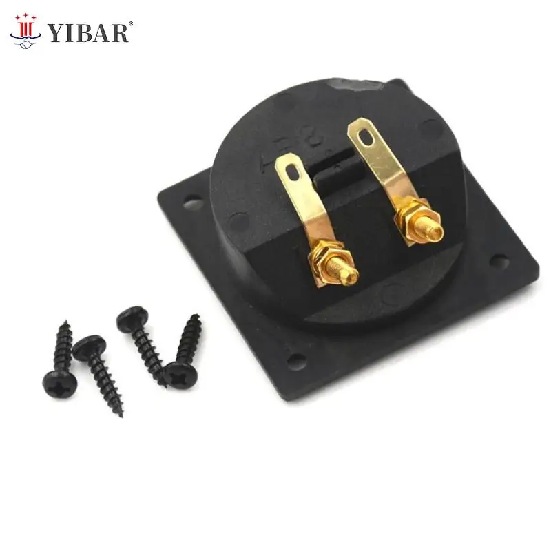 Square Shape Double Gold Binding Post Type Speaker Box Gold Terminal Cup Black