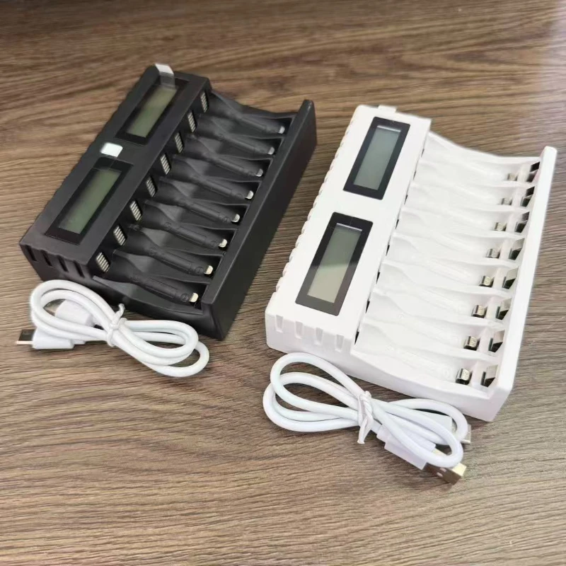 

8-Slot LCD Display Intelligent Battery Charger Aa Aaa Charger for AA/AAA NiCd NiMh Rechargeable Batteries Portable Smart Charger