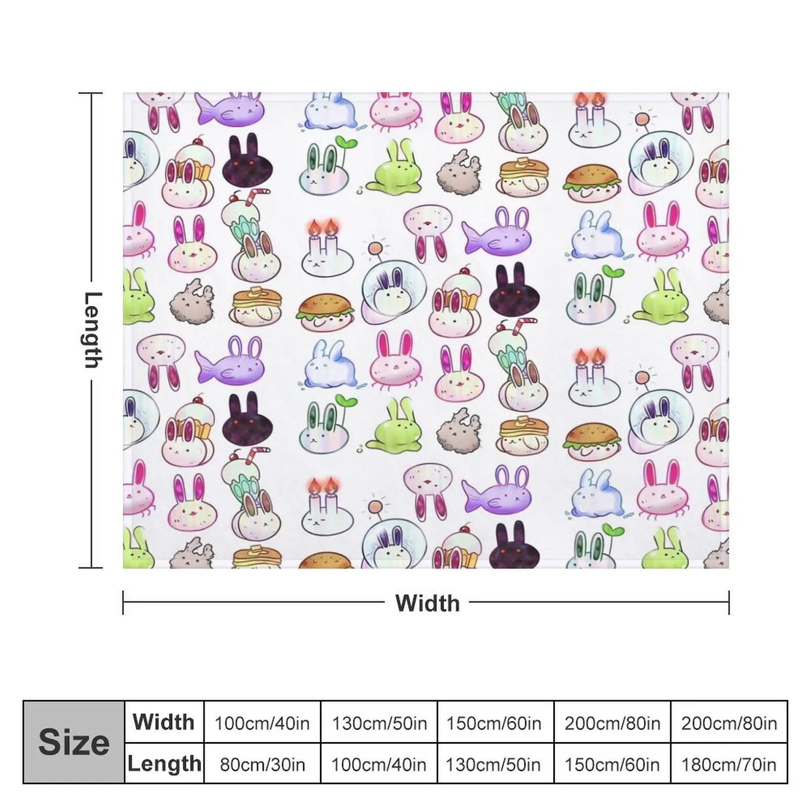 OMORI Bunnies Throw Blanket Decorative Sofa Designers Decorative Sofas Winter beds Blankets