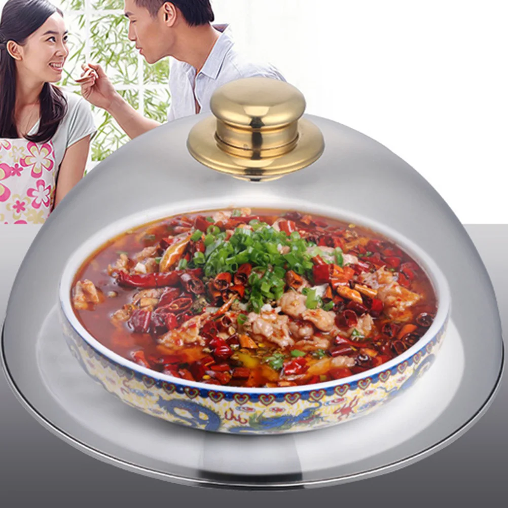 

Stainless Steel Food Dome Cloche Dish Cover For Bacon Beef Burgers Grilled Sandwiches Outdoor Indoor Use Plate Serving Lid