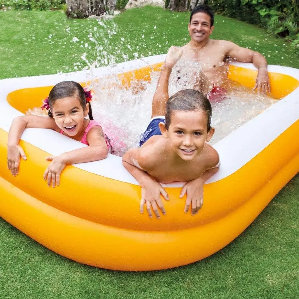 

Outdoor Pool Home Edition Inflatable: 159 gallon capacity - 90" x 60" x 19" - Colours may vary Easy to carry kids pool