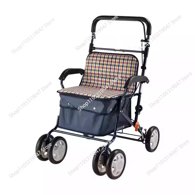

Suitable for The elderly shopping cart with seat and supermarket trolley comfort model rolling trolley