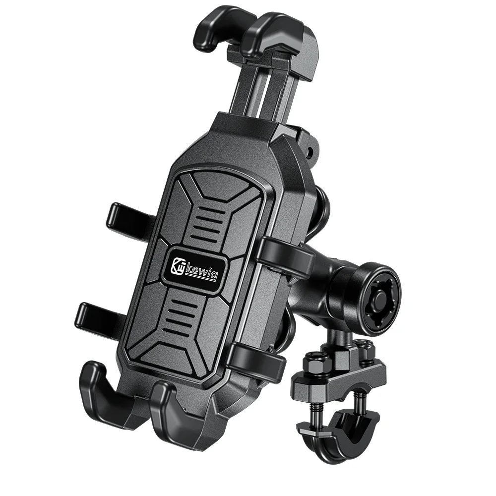 Motorcycle Phone Holder With Vibration Dampener Motorbike Bike Anti-Theft Secure Lock Mobile Phone Support Navigation Bracket