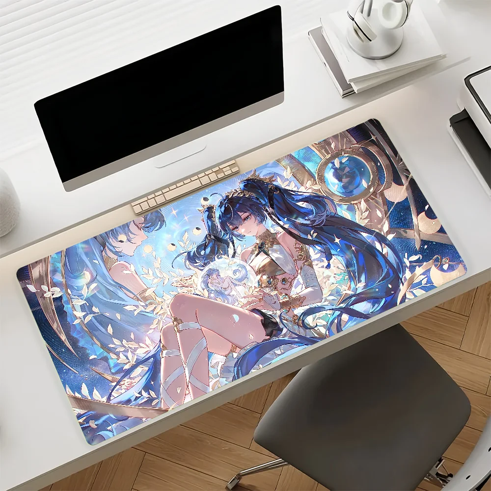 Game Wuthering Waves Iuno Mouse Pad Large Non-Slip Waterproof Mat Stitched Edge Keyboard Pad for Gaming Daily Office