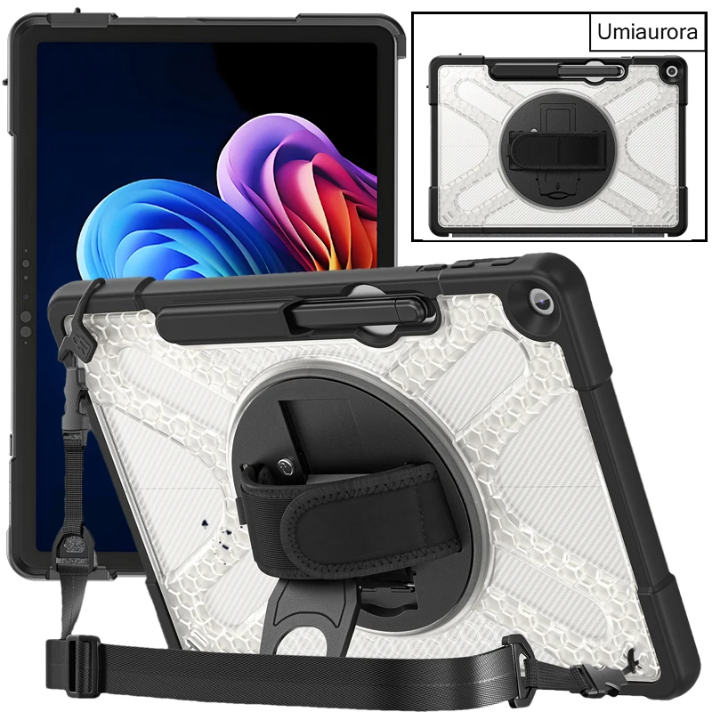 

For Microsoft Surface Pro12 Pro 12 12 inch 2025 Tablet Case 360 Rotation Hand Shoulder Strap Stand Protective Cover Funda