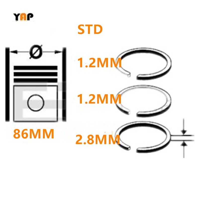 STD Piston Rings Fit For Acura Honda Accord CL CM6 CG1 CR4 3.0L  V6 SOHC J30A1 J30A4 J30A5 13011-P8A-A01 13011-RCA-A01 1997-2007