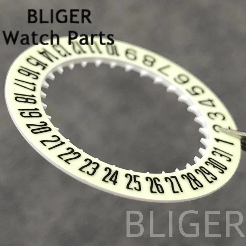 BLIGER NH34 NH35 مضيئة 6 الساعة ساعة التقويم القرص الأبيض تاريخ عجلة صالح NH34 NH35 NH36 تعديل أداة إصلاح 3.0/3.8 تاج