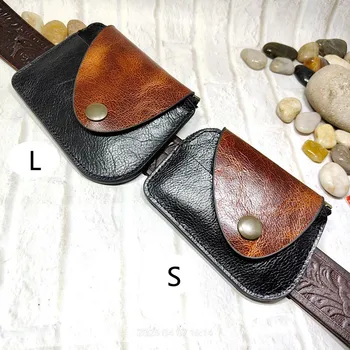 Blongk kemer paketi çift katlı fermuarlı Ultra ince deri küçük bel çantası kart & kimlik tutucu Mini cüzdan kılıfı erkekler kadınlar LKHD