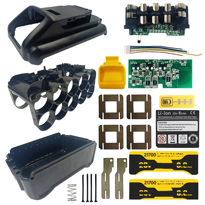

DCB200 10*21700 Li-ion Battery Plastic Case PCB Charging Protection Circuit Board For Dewalt 18V 20V 8Ah Lithium Tool Box Shell