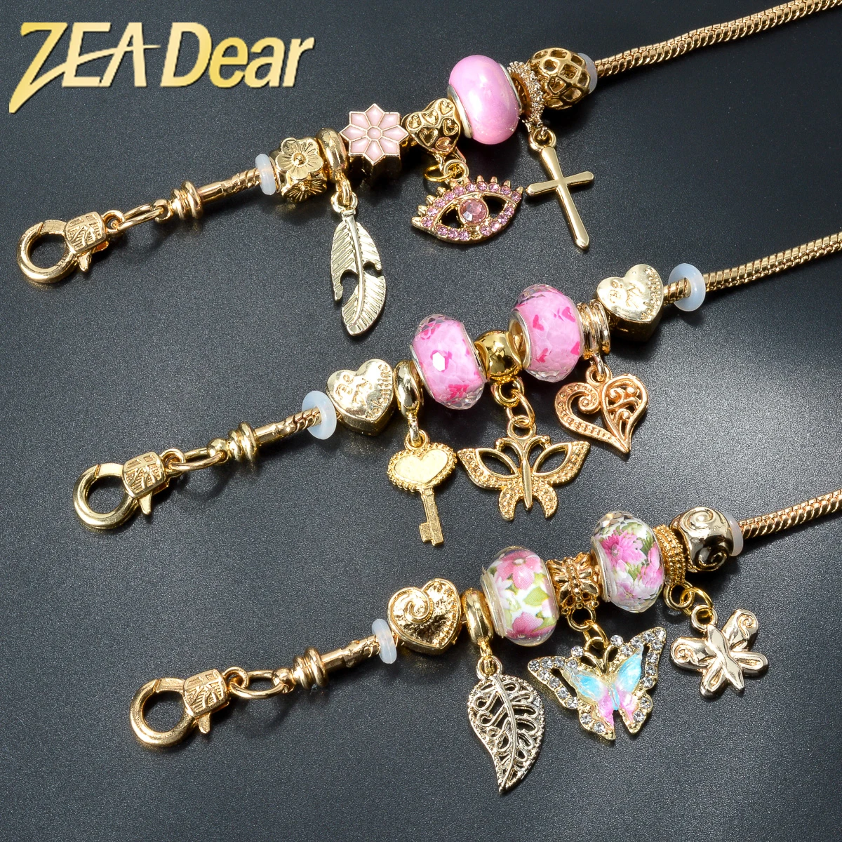 

ZEADear DIY Jewelry Pandora Bracelet Stainless Steel Y2K Butterfly Leaf Charms Bracelet For Women Girls Friendship Gifts