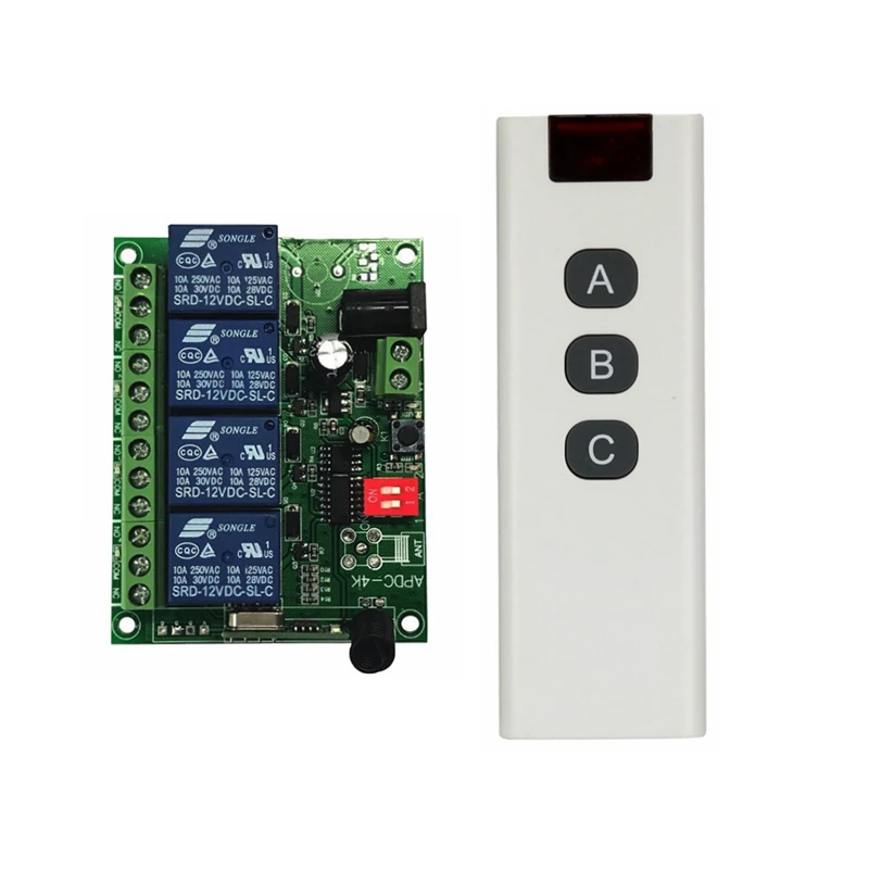 Wireless Switch DC12V 24V 3CH RF Remote Control Motor Positive And Negative Three-Channel Receiver + High-Power Transmitter