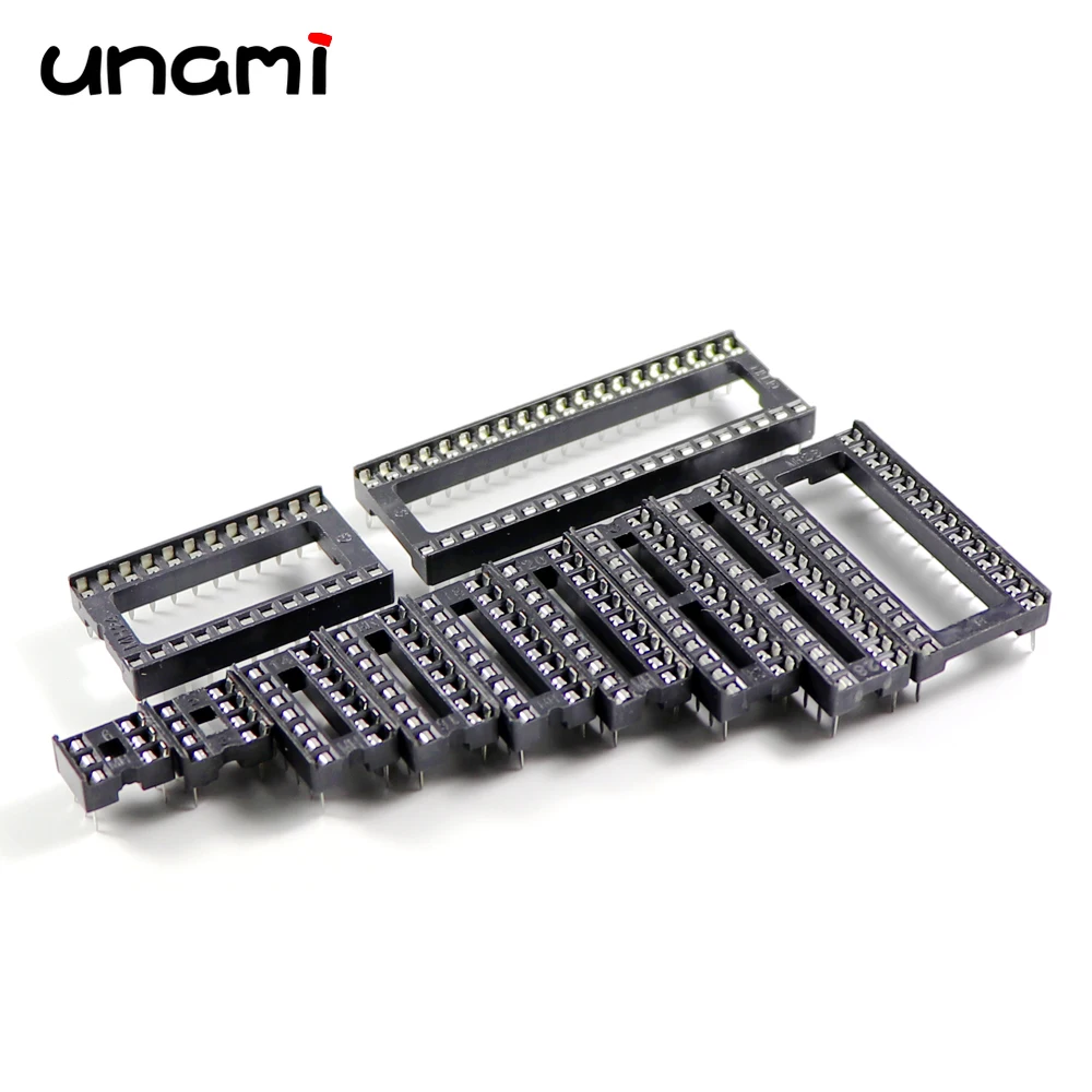 10Pcs IC Sockets DIP6 DIP8 DIP14 DIP16 DIP18 DIP20 DIP28 DIP40 Pins Round Hole 2.54 PCB Connector DIP Socket