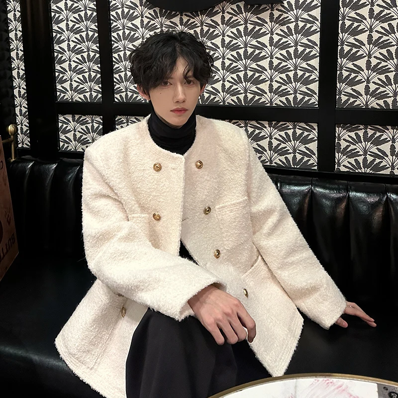 

Корейский костюм-ветровка Sle Thiened White Fragile Little Fraance для мужчин, осенне-зимний, в стиле Laid-ba, нежный, с ощущением высокого класса