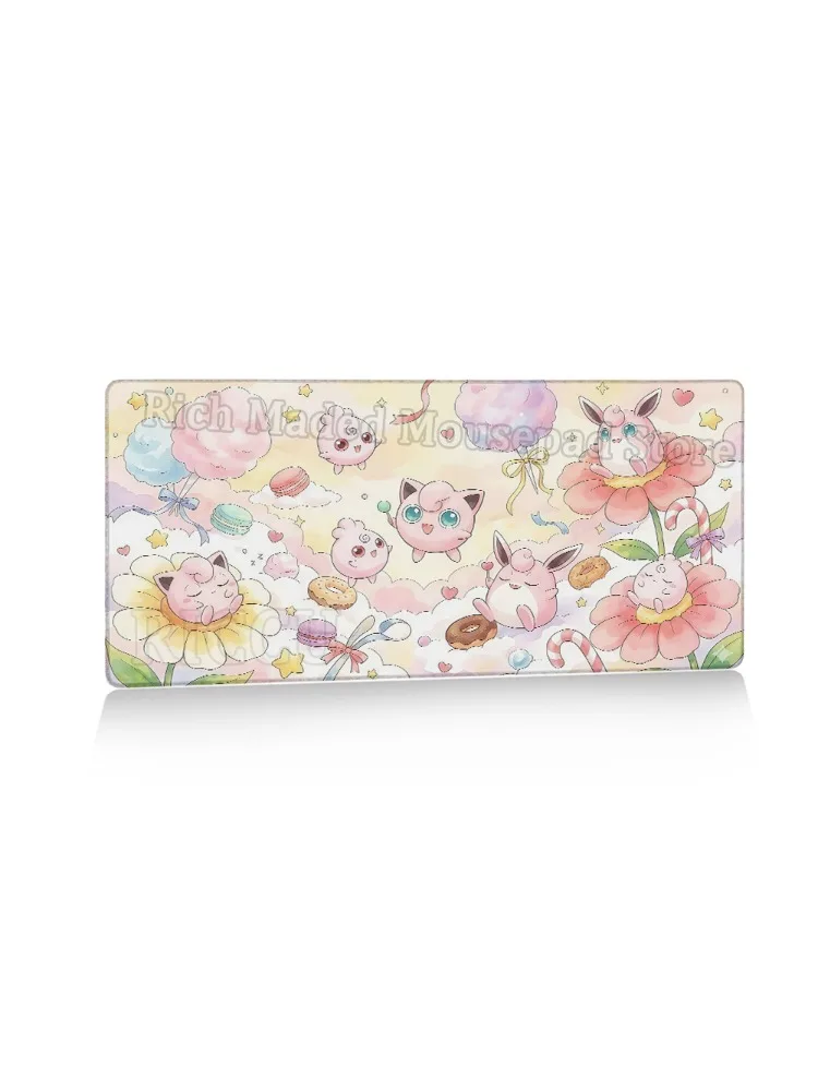 Podkładka pod mysz Kawaii Jigglypuff Duża Gamer XXL Podkładka na biurko pod klawiaturę i mysz Dywanik Clefairy Gumowa Tapis Souris Gaming P-Pokemon Mousepad — zdjęcie produktu 7