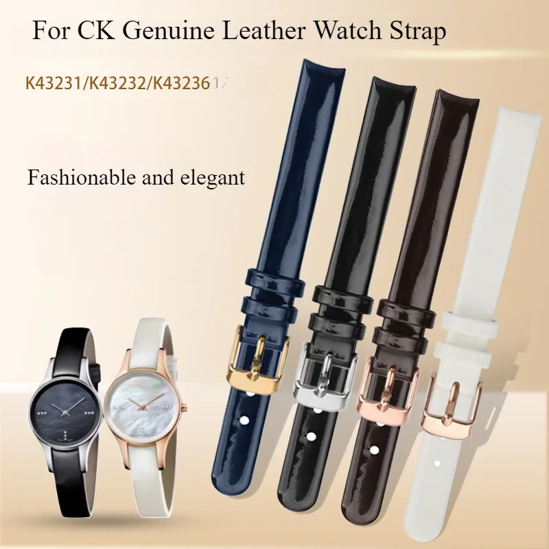 Dedicated Arc Interface for CK Watch Strap for Women K43231/K43232/K43236 Series Genuine Leather Watch Strap 30mm