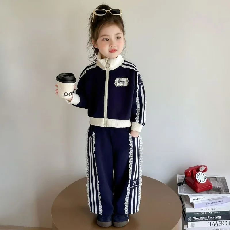 

Faionable Spor Autumn Outfit Set for Girls Baby Spring Autumn Two-Piece Cotton Long Sve round Ne Hoodie And Pants 90-140CM