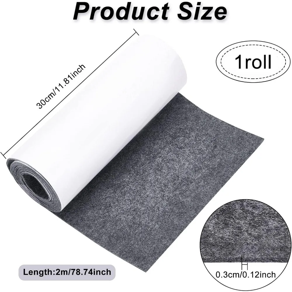 1Sheet 11.8x78.7inch Gray Self Adhesive Felt Fabric Drawer Liner for DIY Crafts Sewing Accessories and Jewelry Drawer Box Fabric