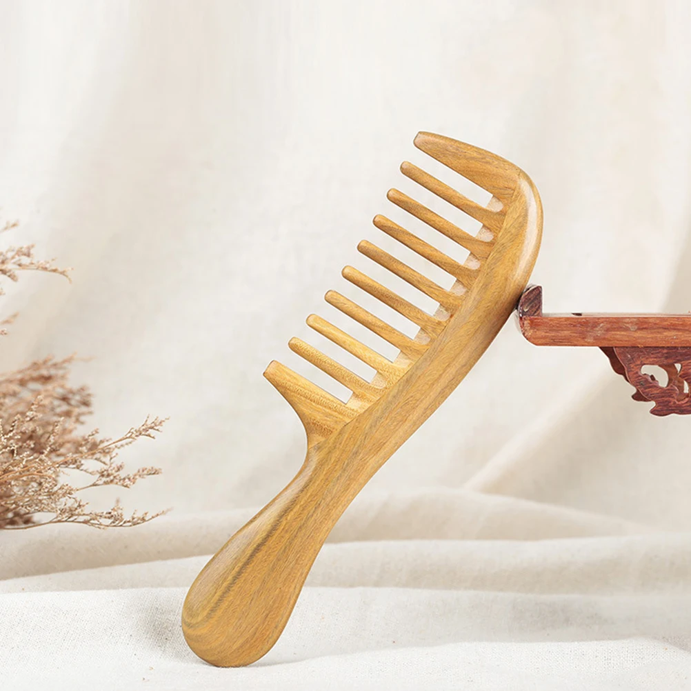 

1 шт., расческа из сандалового дерева с широкими зубьями, гладкая деревянная расческа для распутывания волос для всех типов волос, расческа из шоколадного дерева